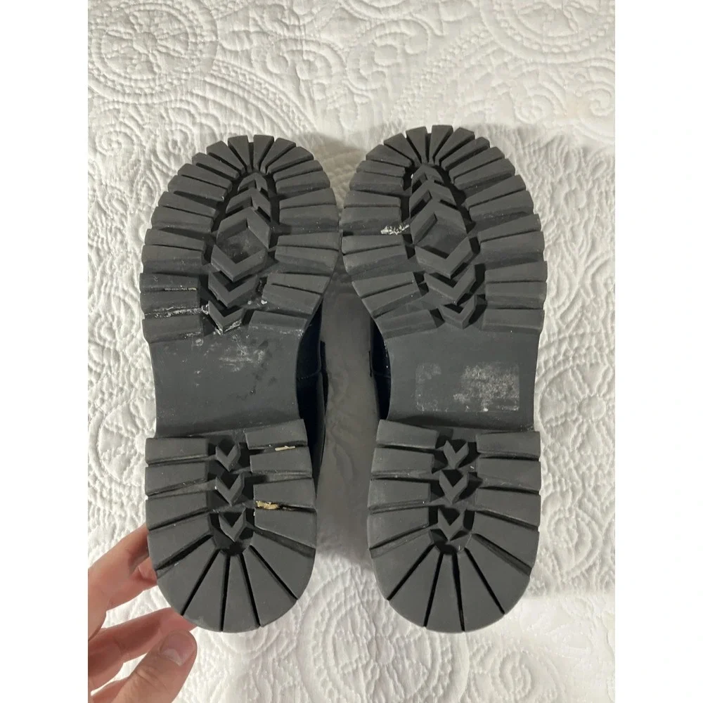 Steve Madden Lando Leather Chunky Loafer Women's 8.5 Black Platform Horsebit - Picture 7 of 7